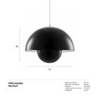 Luminária Pendente Flower Pot - Preto