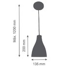 Luminária Pendente Garrafa 20x13.5cm 1 Lâmpada Bronze Bivolt