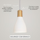 Luminária Pendente Garrafa 20x13.5cm Branco E Dourado Bivolt