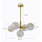 Luminária Pendente Globo Druer Van Bronze E Âmbar 5xg9 Nordec