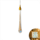 Luminária Pendente Gota Cristal Bolhas Dourado Led Integrado