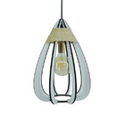 Luminária Pendente Gota De Madeira Branca