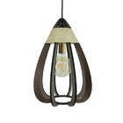 Luminária Pendente Gota De Madeira Marrom