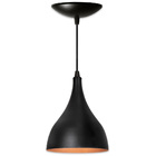 Luminária Pendente Gota Preto Fosco / Cobre