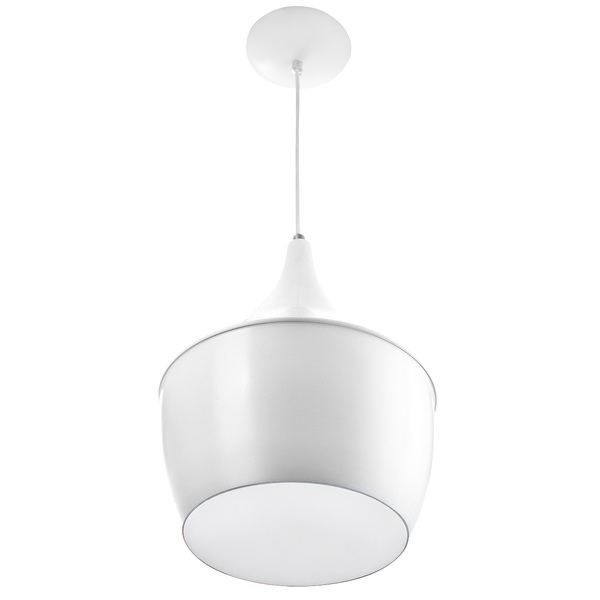 Luminária Pendente Gourmet Balão 32x25cm Branco/branco