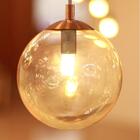 Luminária Pendente Hera 14cm Com Vidro Ambar E Acabamento Cob