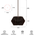 Luminária Pendente Hexagon G Madeira E27 Decoração Moderno Ma