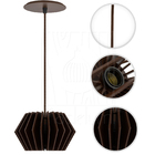 Luminária Pendente Hexagon G Madeira E27 Decoração Moderno Ma