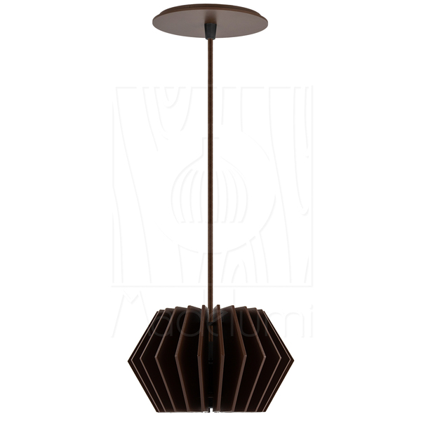 Luminária Pendente Hexagon G Madeira E27 Decoração Moderno Ma