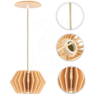 Luminária Pendente Hexagon G Madeira E27 Decoração Moderno Pe