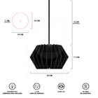 Luminária Pendente Hexagon G Madeira E27 Decoração Moderno Pr