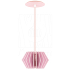 Luminária Pendente Hexagon G Madeira E27 Rosa Claro Moderno