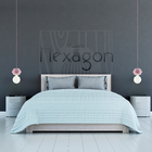 Luminária Pendente Hexagon G Madeira E27 Rosa Claro Moderno