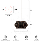 Luminária Pendente Hexagon P Madeira E27 Decoração Moderno Ma