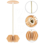 Luminária Pendente Hexagon P Madeira E27 Decoração Moderno Pe