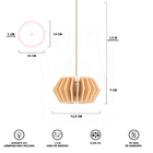 Luminária Pendente Hexagon P Madeira E27 Decoração Moderno Pe