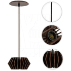 Luminária Pendente Hexagon P Madeira E27 Marrom Moderno