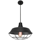 Luminária Pendente Industrial Grade Cozinha Retro Preto 36cm