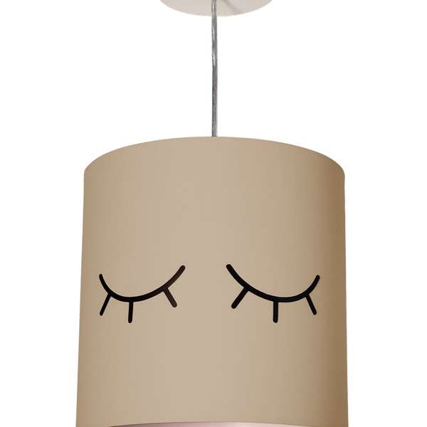 Luminária Pendente Infantil Olhinho 25x25 1e27 Cáqui