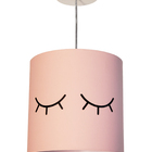 Luminária Pendente Infantil Olhinho 25x25 1e27  Rosa-bebê