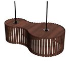 Luminária Pendente Infinita Modelo Ripado - Marrom