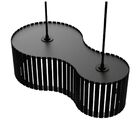 Luminária Pendente Infinita Modelo Ripado - Preta