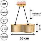 Luminária Pendente Infinita Modelo Ripado - Preta