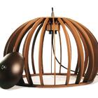 Luminária Pendente Isar Marrom Tabaco Em Madeira - Soq: E27 /