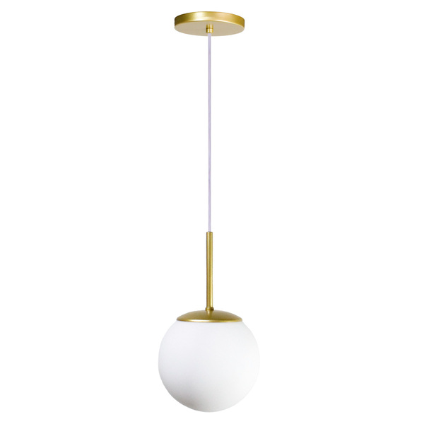 Luminária Pendente Jabuticaba Dourado Globo Vidro+led Quente