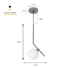 Luminária Pendente Jabuticaba Inclinado Globo Vidro Dourado