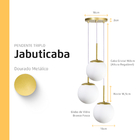 Luminária Pendente Jabuticaba Triplo Dourado Globo De Vidro