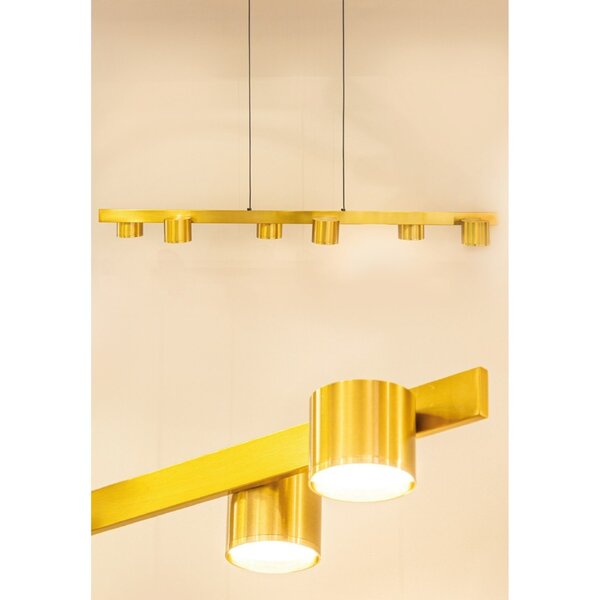 Luminária Pendente Latão 6xled 5w Doppio Latão