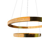 Luminaria Pendente Led 2 Aneis Lustre 52w Luxo Arco Cristal