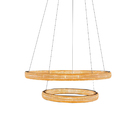 Luminaria Pendente Led 2 Aneis Lustre 52w Luxo Arco Cristal