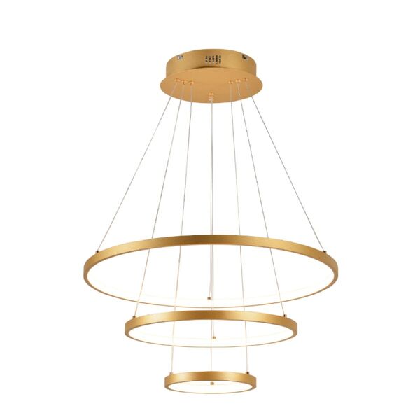 Luminária Pendente Led 75w 3000k Ø20x40x60cm Dourado Sindora