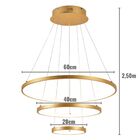 Luminária Pendente Led 75w 3000k Ø20x40x60cm Dourado Sindora