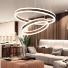 Luminária Pendente Led Sala 2 Arcos Círculos Mg124 - 110/220v