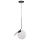 Luminária Pendente Lustre Inclinado Jabuticaba Preto Bola Glo