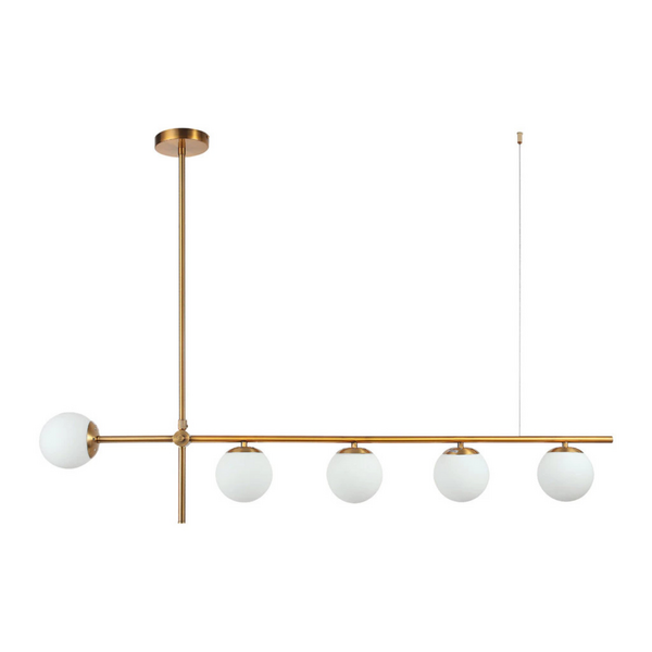 Luminária Pendente Lustre Jabuticaba Dourado Com Bolas Globos