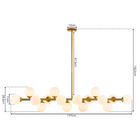 Luminária Pendente Lustre Jabuticaba Moon Dourado Com Bolas G