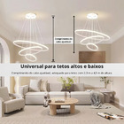 Luminária Pendente Lustre Led 3 Em 1 Arco Anéis Infinito Dour