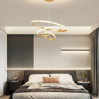 Luminária Pendente Lustre Led 3 Em 1 Arco Anéis Infinito Dour