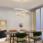 Luminária Pendente Lustre Led 3 Em 1 Arco Anéis Infinito Dour