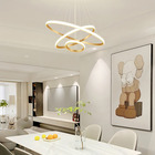 Luminária Pendente Lustre Led 3 Em 1 Arco Anéis Infinito Dour