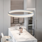 Luminária Pendente Lustre Led Sala 1 Arco Círculo Mg120 - 110