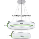 Luminária Pendente Lustre Led Sala 2 Arcos Brancos   Mg119 -