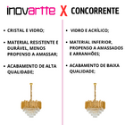 Luminária Pendente Lustre Luxuoso Dourado E Cristais Vana Sin