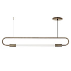 Luminária Pendente Lustre Teto Sabre Tubular Slim Bronze T8