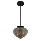 Luminária Pendente Lustre Teto Vidro Moderno Fumê 1910