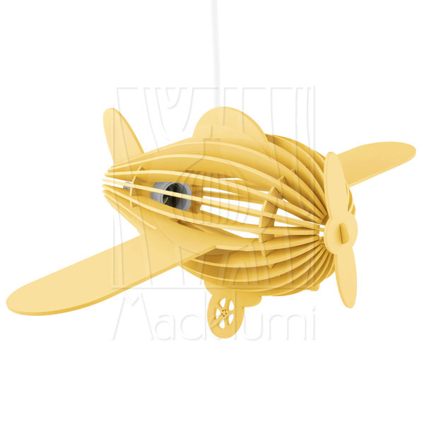 Luminária Pendente Madeira Avião Teco Teco Infantil E27 Amare